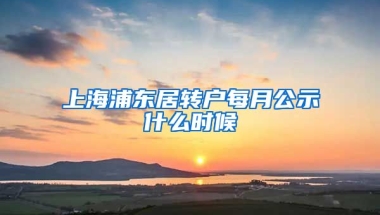 上海浦东居转户每月公示什么时候