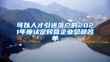 可以人才引进落户的2021年度认定民营企业总部名单