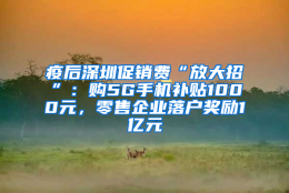 疫后深圳促销费“放大招”：购5G手机补贴1000元，零售企业落户奖励1亿元