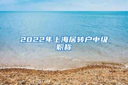 2022年上海居转户中级职称