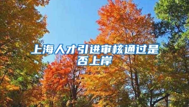 上海人才引进审核通过是否上岸