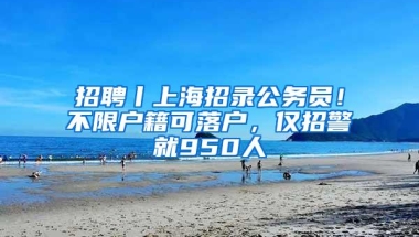 招聘丨上海招录公务员！不限户籍可落户，仅招警就950人