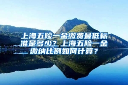 上海五险一金缴费最低标准是多少？上海五险一金缴纳比例如何计算？