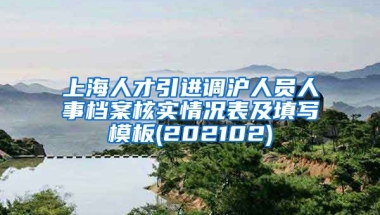 上海人才引进调沪人员人事档案核实情况表及填写模板(202102)