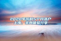 2020年历时5个月落户上海，亲身体验分享