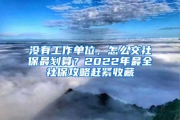 没有工作单位，怎么交社保最划算？2022年最全社保攻略赶紧收藏