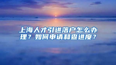 上海人才引进落户怎么办理？如何申请和查进度？