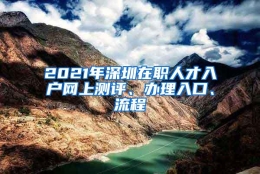 2021年深圳在职人才入户网上测评、办理入口、流程