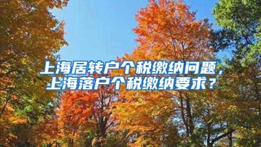 上海居转户个税缴纳问题，上海落户个税缴纳要求？