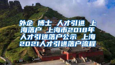 外企 博士 人才引进 上海落户 上海市2018年人才引进落户公示 上海2021人才引进落户流程