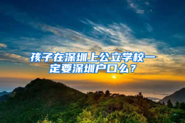 孩子在深圳上公立学校一定要深圳户口么？