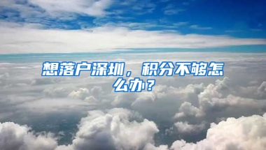 想落户深圳，积分不够怎么办？