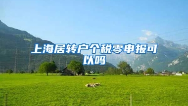 上海居转户个税零申报可以吗