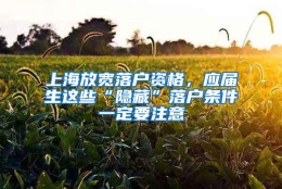 上海放宽落户资格，应届生这些“隐藏”落户条件一定要注意