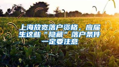 上海放宽落户资格，应届生这些“隐藏”落户条件一定要注意