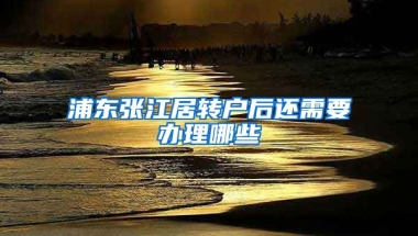 浦东张江居转户后还需要办理哪些