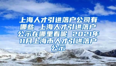 上海人才引进落户公司有哪些 上海人才引进落户公示在哪里看呢 2021年11月上海市人才引进落户公示