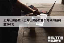 上海社保基数（上海社保基数什么时候开始调整2022）