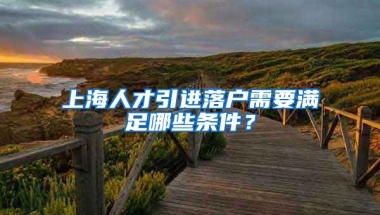 上海人才引进落户需要满足哪些条件？