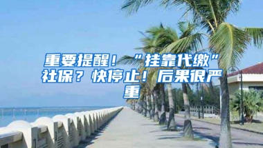 重要提醒！“挂靠代缴”社保？快停止！后果很严重