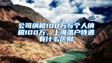 公司纳税100万与个人纳税100万，上海落户待遇有什么区别