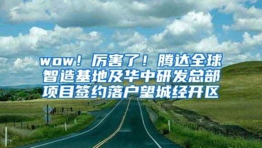 wow！厉害了！腾达全球智造基地及华中研发总部项目签约落户望城经开区