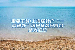 重要干货!上海居转户“一网通办”落户状态问答合集大汇总