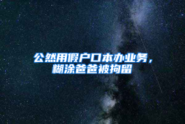 公然用假户口本办业务，糊涂爸爸被拘留