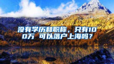 没有学历和职称，只有100万 可以落户上海吗？