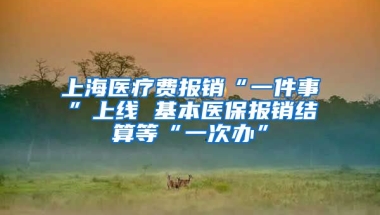 上海医疗费报销“一件事”上线 基本医保报销结算等“一次办”