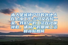 本人是城镇户口的外地人在上海工作,公司交五险一金，我们产假工资在社保领取，请问产假期间工资和补贴如何