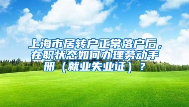 上海市居转户正常落户后，在职状态如何办理劳动手册（就业失业证）？