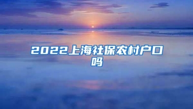 2022上海社保农村户口吗