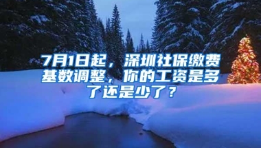 7月1日起，深圳社保缴费基数调整，你的工资是多了还是少了？