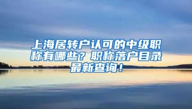 上海居转户认可的中级职称有哪些？职称落户目录最新查询！