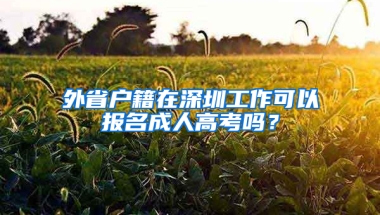 外省户籍在深圳工作可以报名成人高考吗？