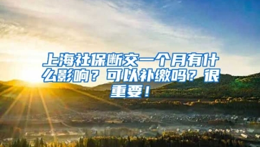 上海社保断交一个月有什么影响？可以补缴吗？很重要！