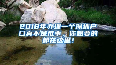 2018年办理一个深圳户口真不是难事，你想要的都在这里！