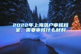 2022年上海落户审核档案，需要审核什么材料