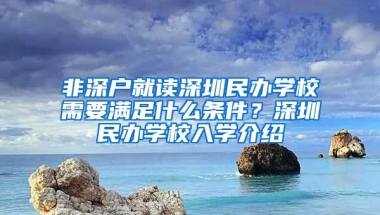 非深户就读深圳民办学校需要满足什么条件？深圳民办学校入学介绍