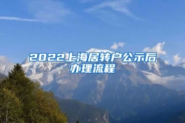 2022上海居转户公示后办理流程