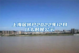 上海居转户2022年12月什么时候公示