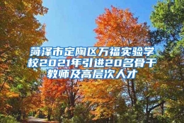 菏泽市定陶区万福实验学校2021年引进20名骨干教师及高层次人才