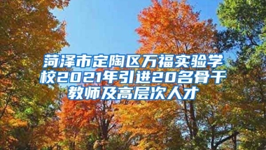 菏泽市定陶区万福实验学校2021年引进20名骨干教师及高层次人才