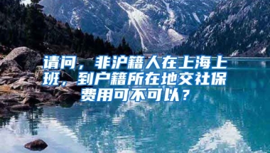 请问，非沪籍人在上海上班，到户籍所在地交社保费用可不可以？