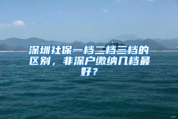 深圳社保一档二档三档的区别，非深户缴纳几档最好？