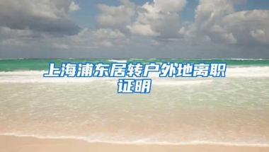 上海浦东居转户外地离职证明