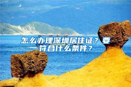 怎么办理深圳居住证？要符合什么条件？