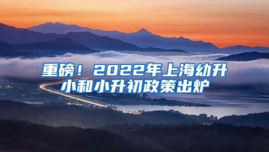 重磅！2022年上海幼升小和小升初政策出炉