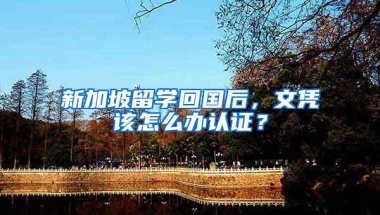 新加坡留学回国后，文凭该怎么办认证？